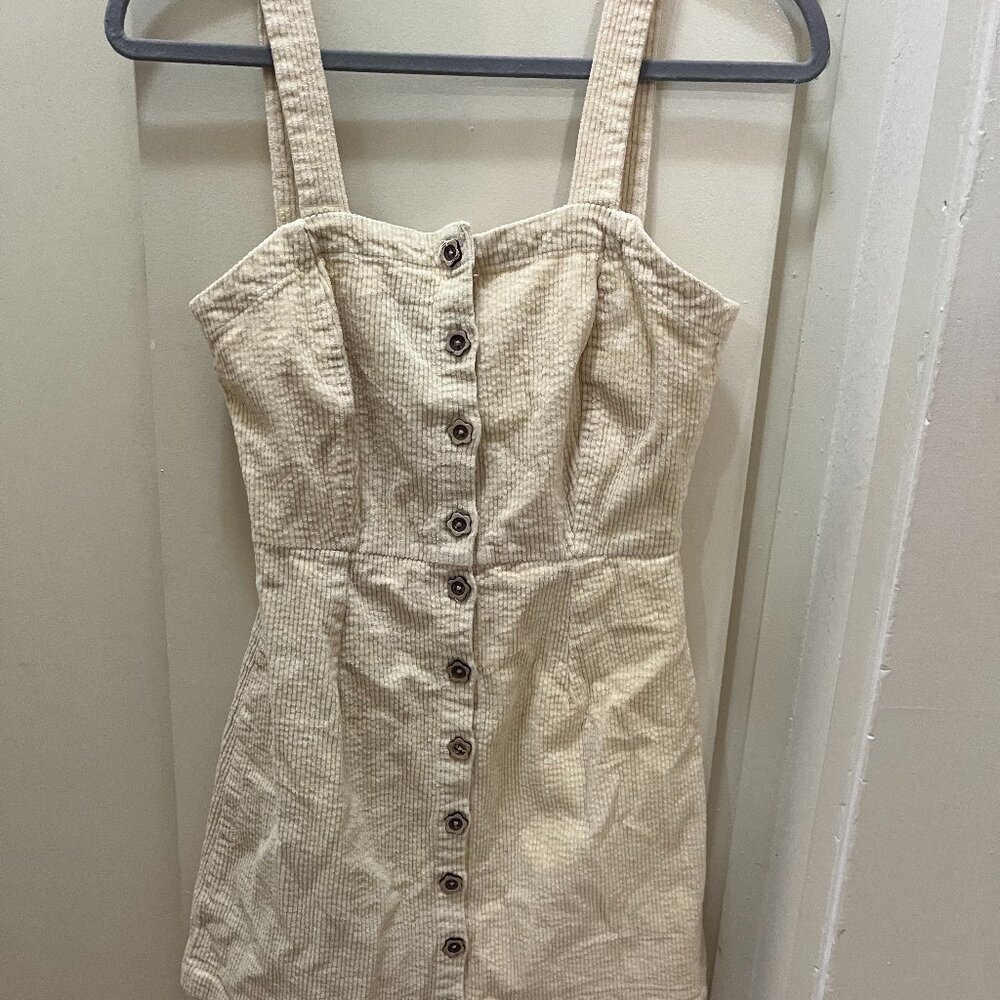 Butter Yellow Corduroy Mini Dress